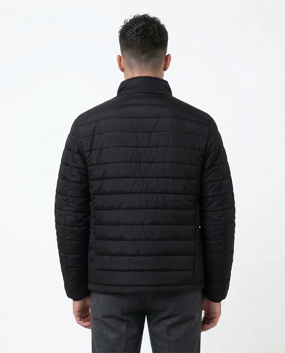 Ravin Men’s Horizontal Quilted Lightweight Puffer Jacket – Black - O173258 - Image 2
