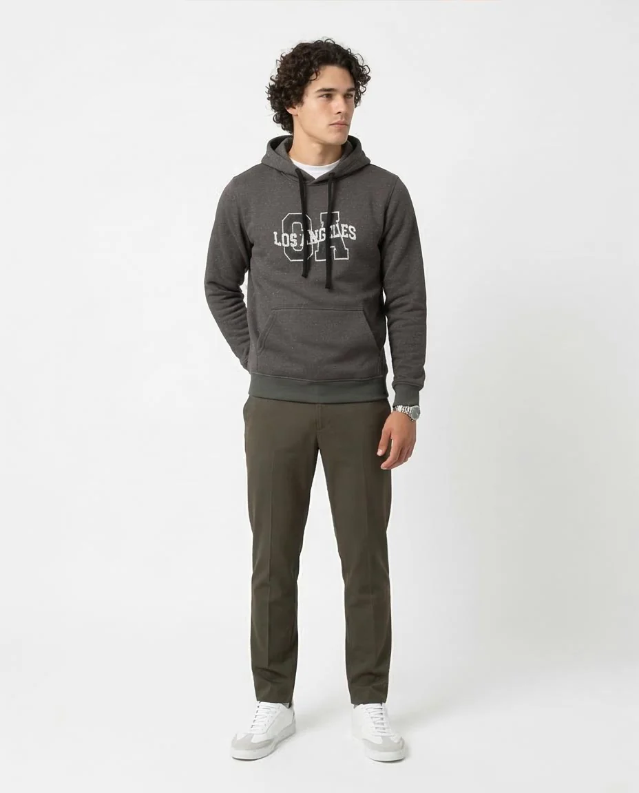 Ravin Men’s LA Graphic Speckled Fleece Hoodie – Charcoal - O173651 - Image 3