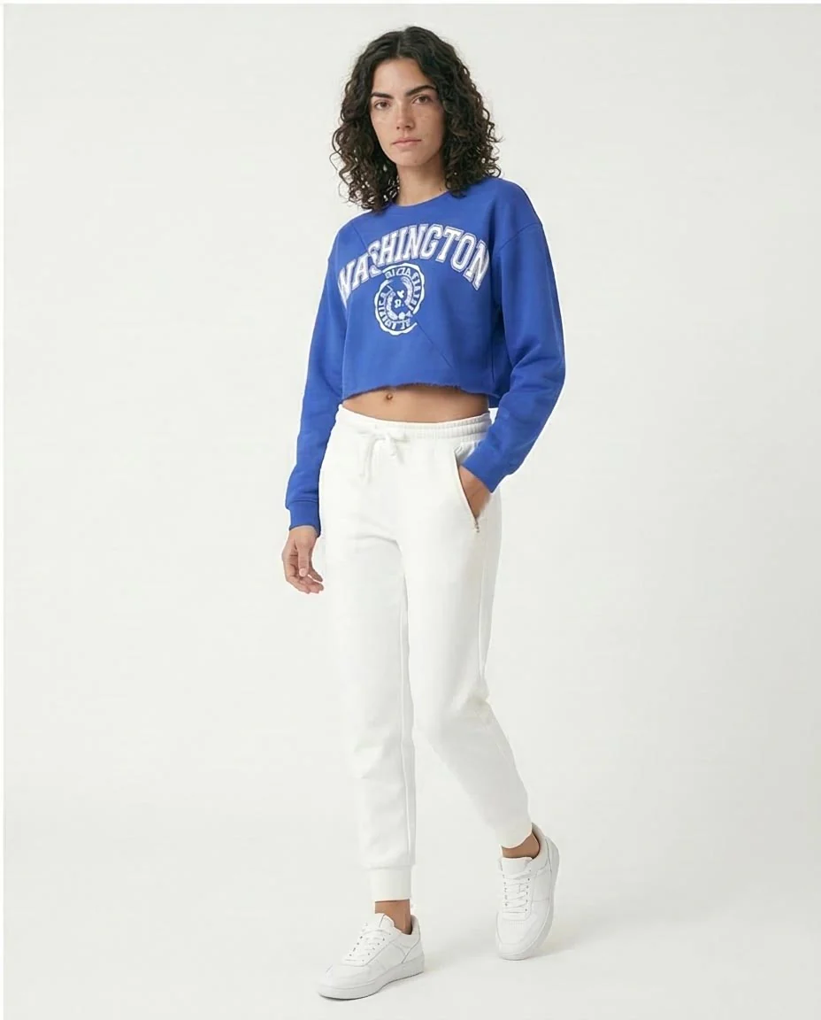 Ravin Women’s Sport Luxe Cropped Washington Graphic Sweatshirt – Royal Blue - o174724
