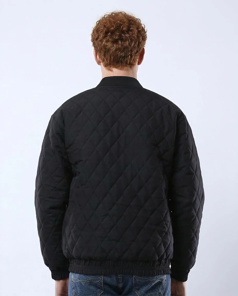 Ravin Men’s Diamond-Quilted Bomber Jacket – Black - O175349 - Image 2