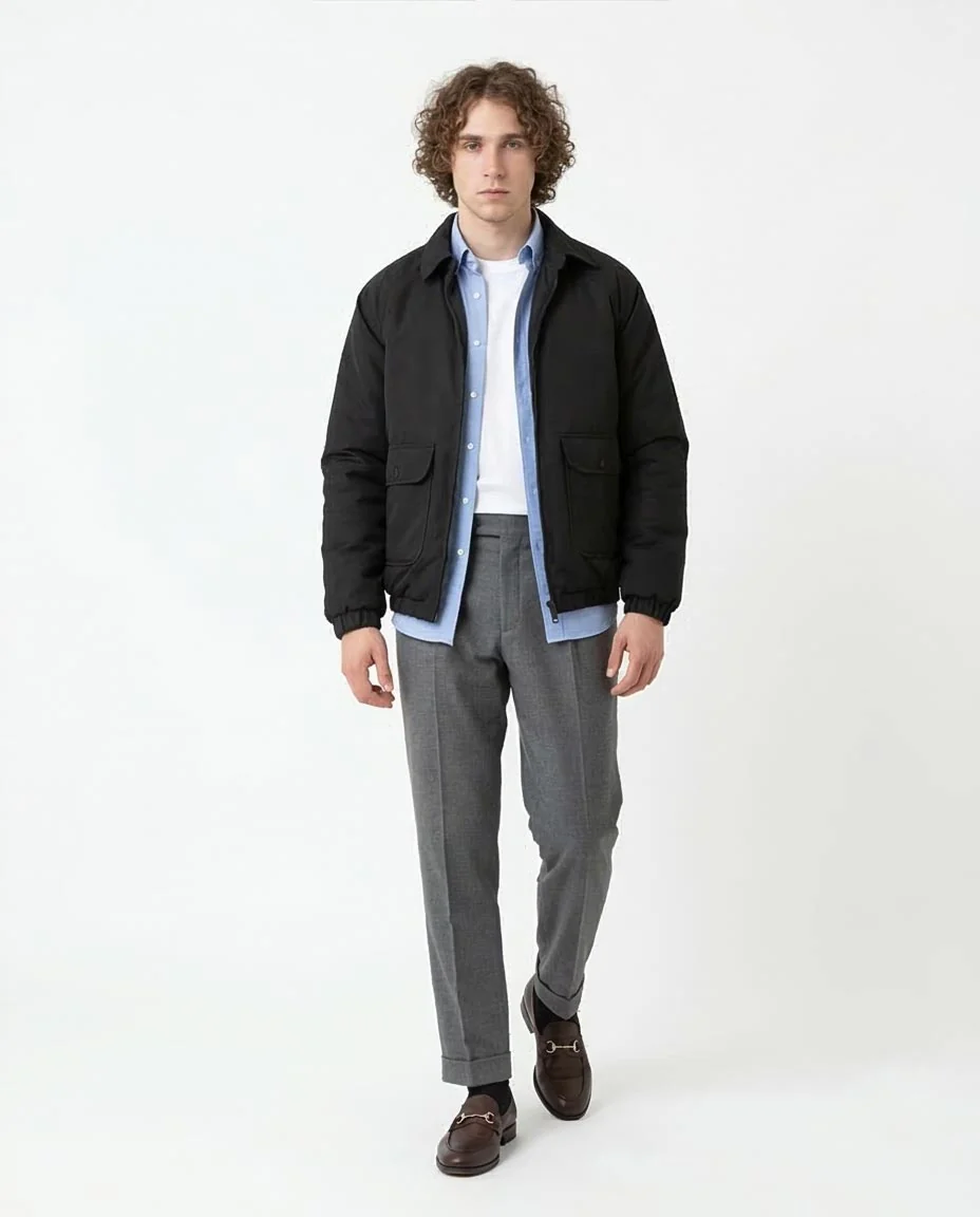 Ravin Men's Padded Utility Bomber Jacket - Dark Grey - O175496 - Image 5