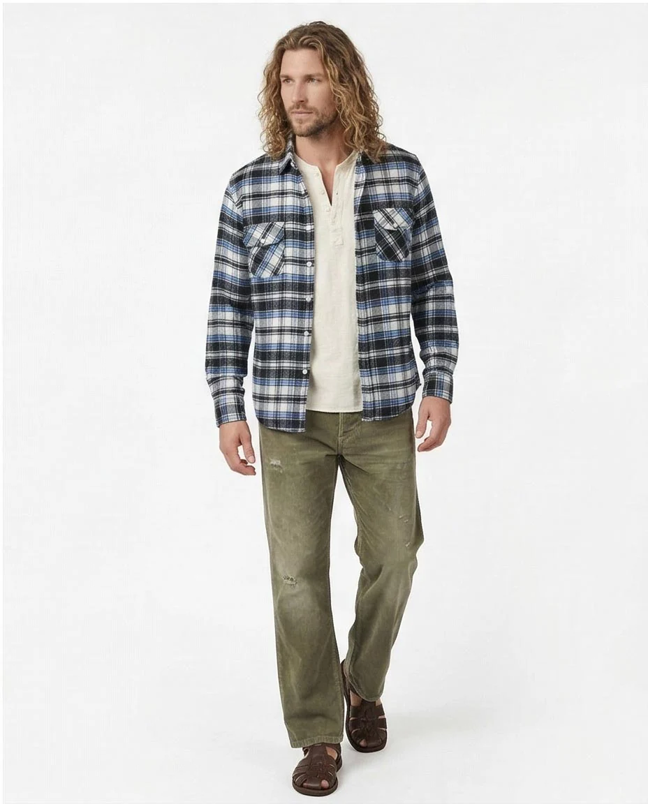Tartan Winter Shirt With Front Patched Pockets - Black & Red - O175724 - Image 3