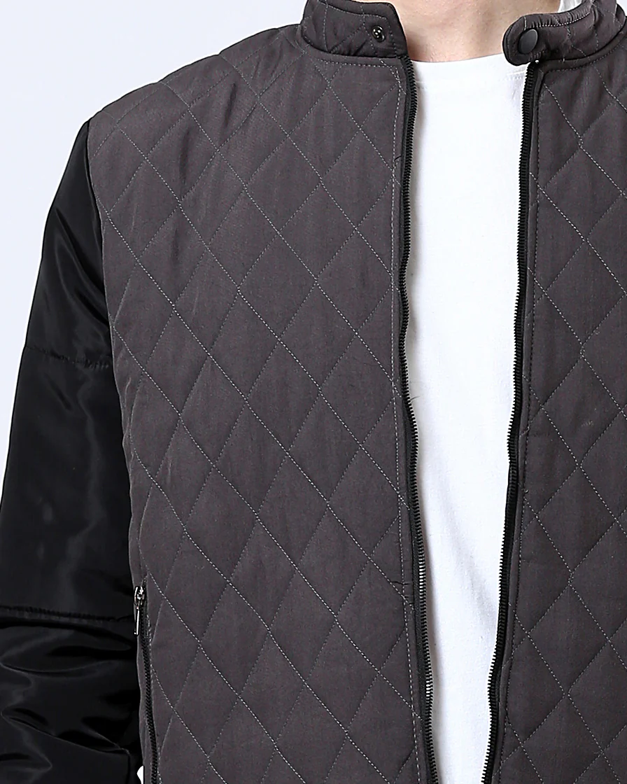 Ravin | Men's Mixed-Media Diamond Quilted Bomber Jacket - O175898 - Image 4