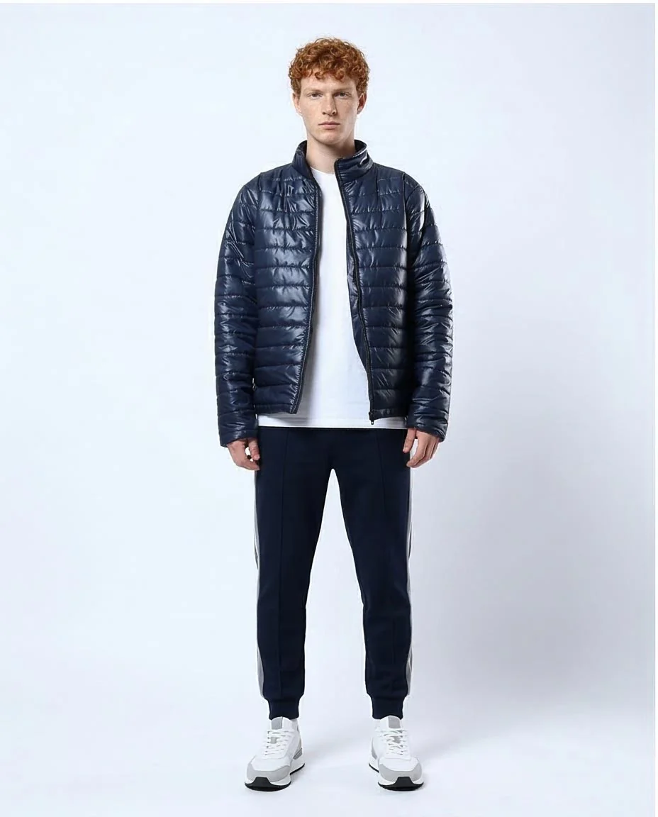 Ravin Men’s Lightweight Quilted Puffer Jacket – Navy - O178467 - Image 3