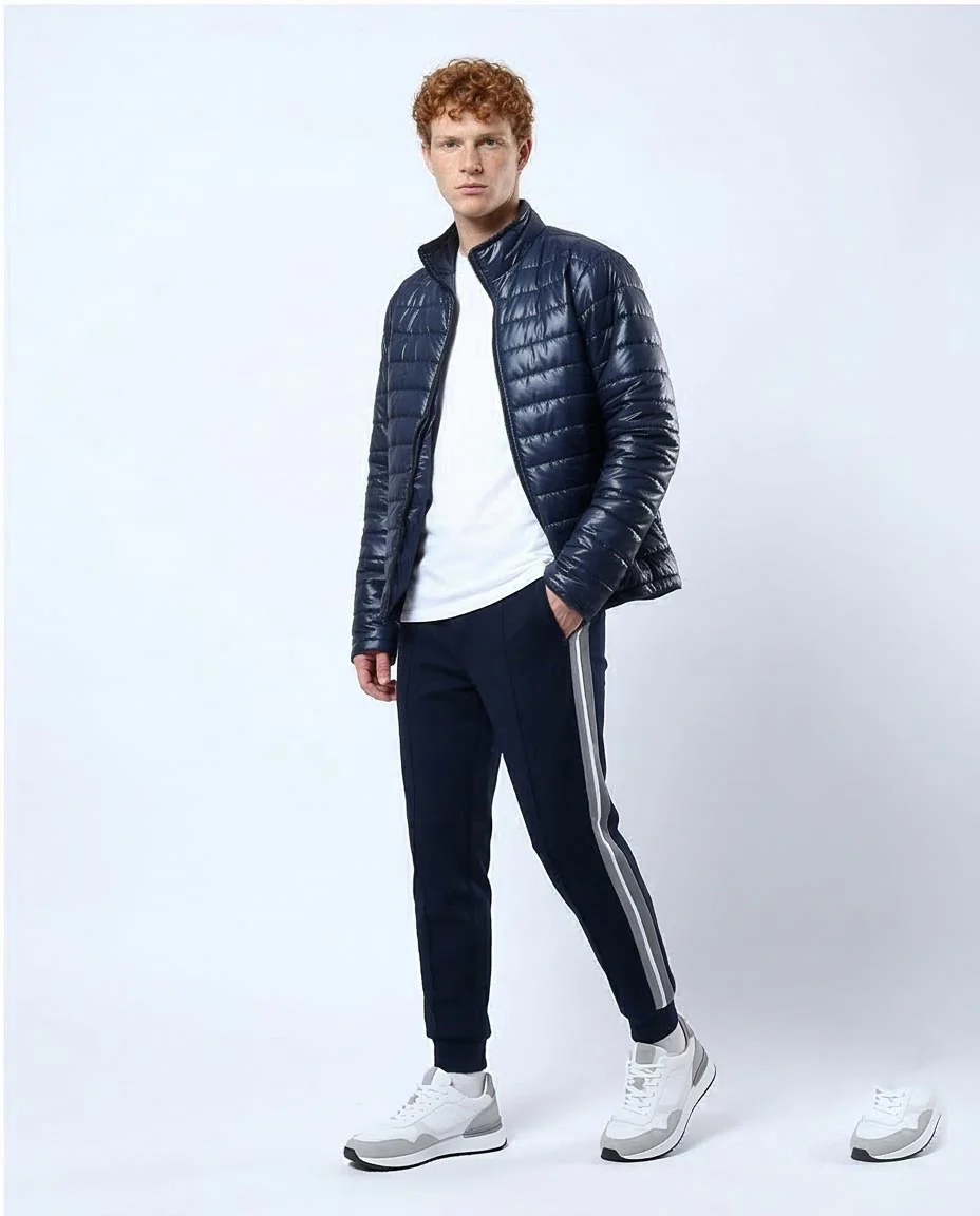 Ravin Men’s Lightweight Quilted Puffer Jacket – Navy - O178467 - Image 5