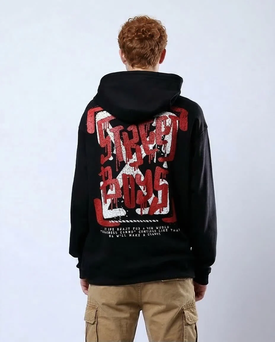 RAVIN | "STREET BOYS" Distressed Oversized Hoodie - o178923 - Image 2