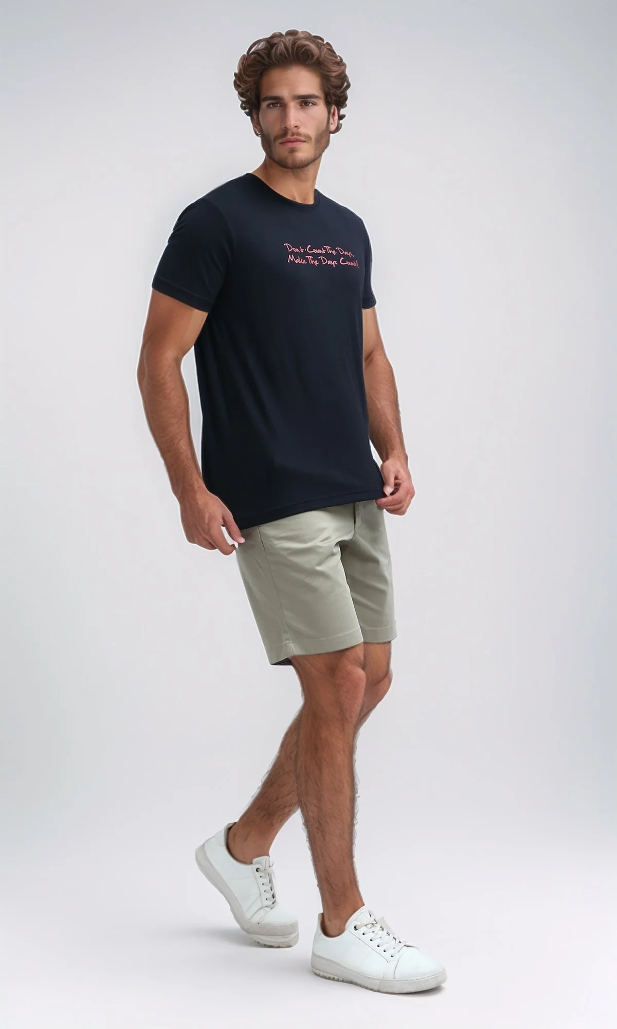 O178950 Slip On Cotton Tee with Short Sleeves - Black - Image 5