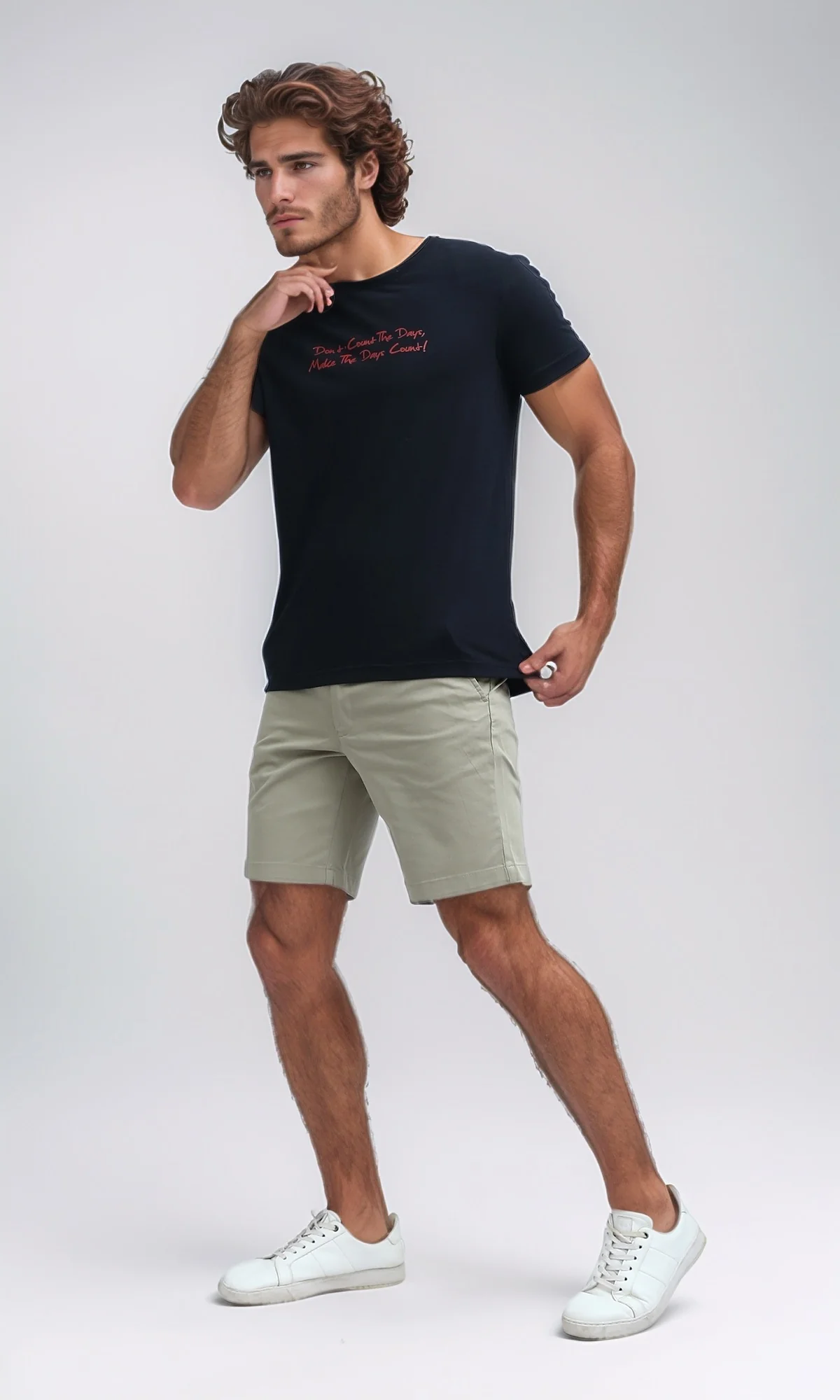 O178950 Slip On Cotton Tee with Short Sleeves - Black - Image 7