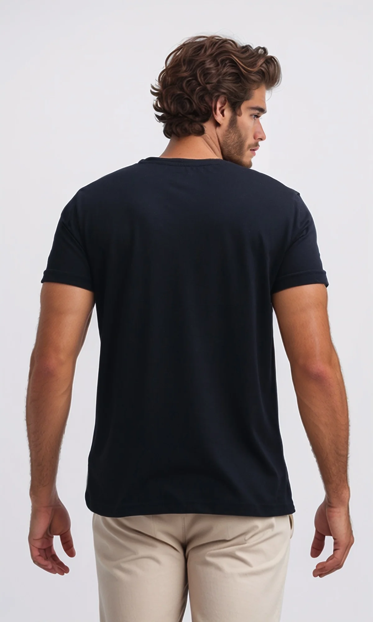 O178951 Printed "Future" Short Sleeves Cotton Tee - Black - Image 3