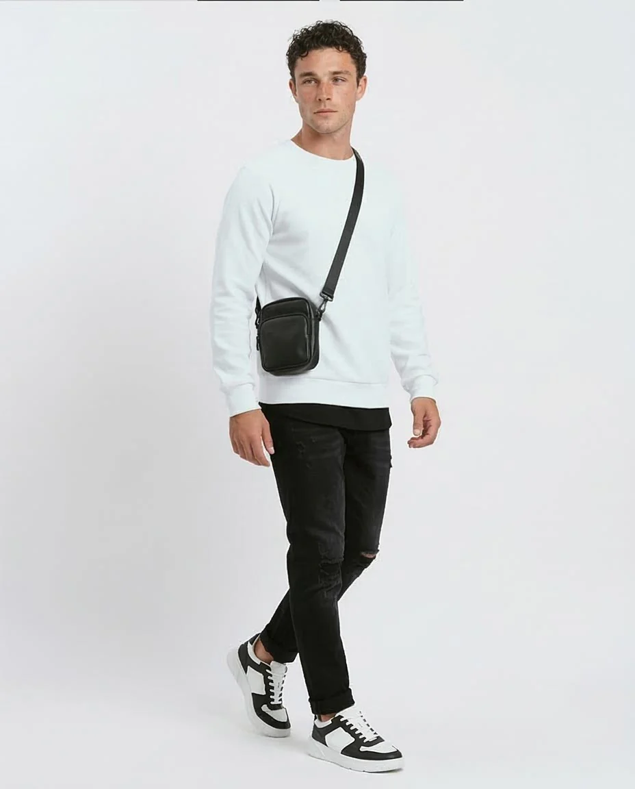 Ravin Essential Waffle-Knit Sweatshirt in Arctic White - o180395 - Image 5