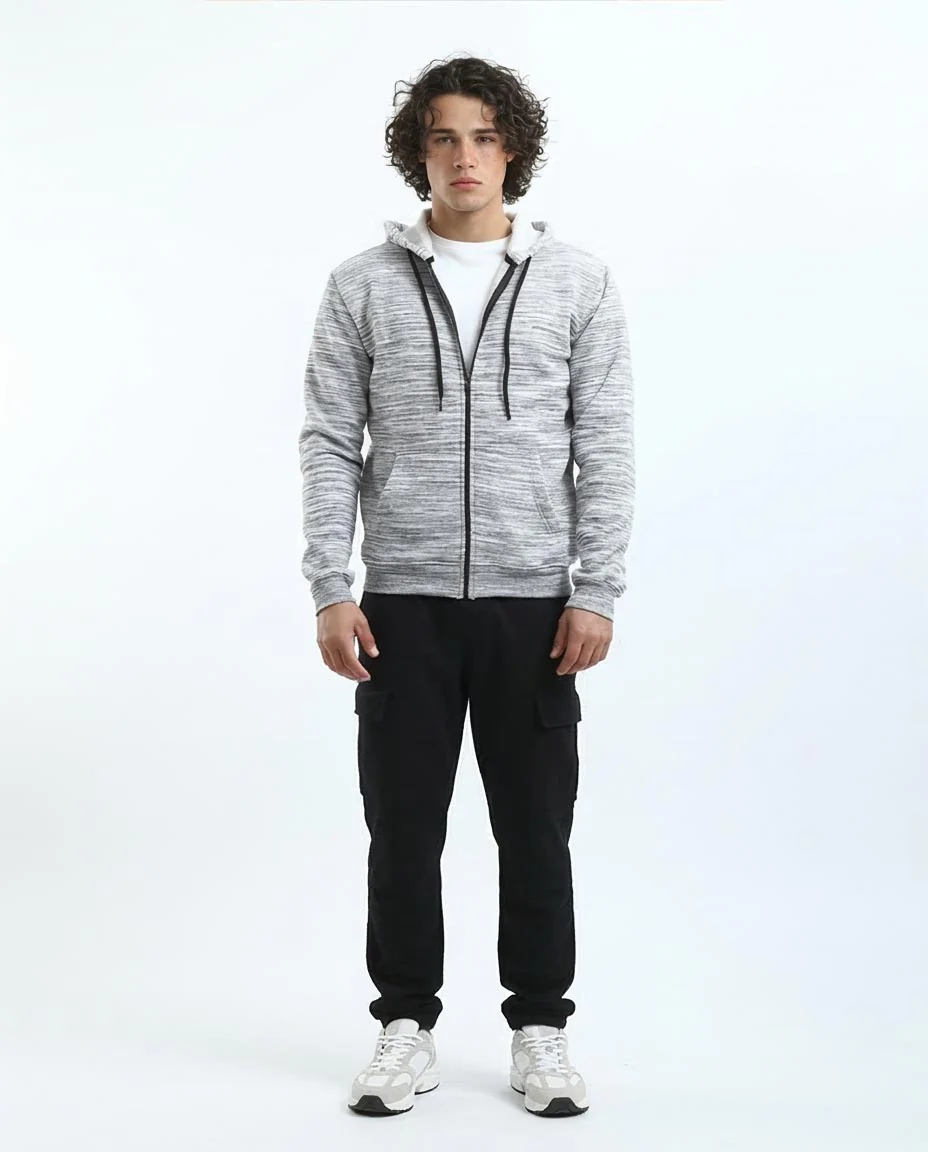 Ravin Men’s Space-Dye Sherpa-Lined Zip-Up Hoodie - o180398 - Image 3