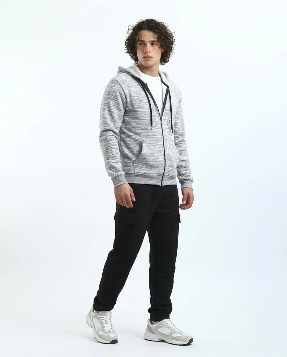 Ravin Men’s Space-Dye Sherpa-Lined Zip-Up Hoodie - o180398 - Image 5