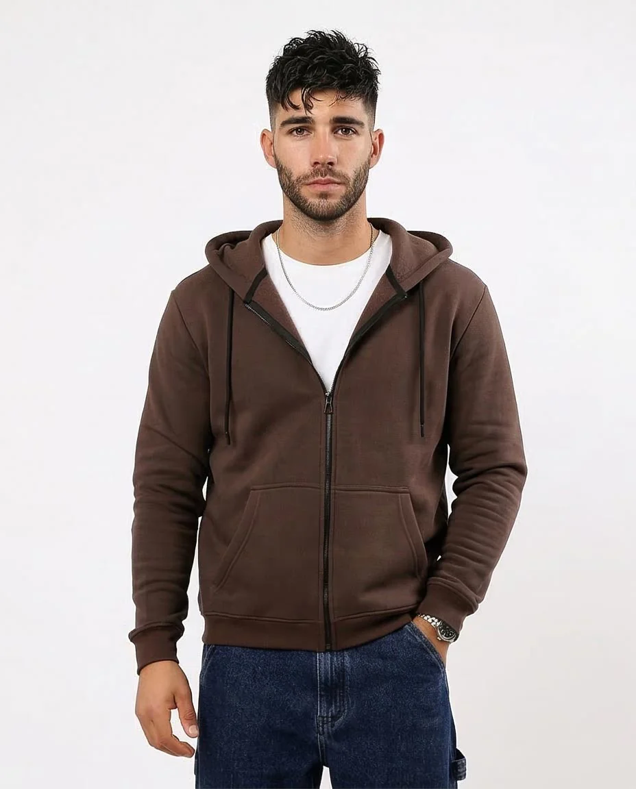 Ravin Men’s Premium Zip-Up Fleece Hoodie – Deep Cocoa - O180399