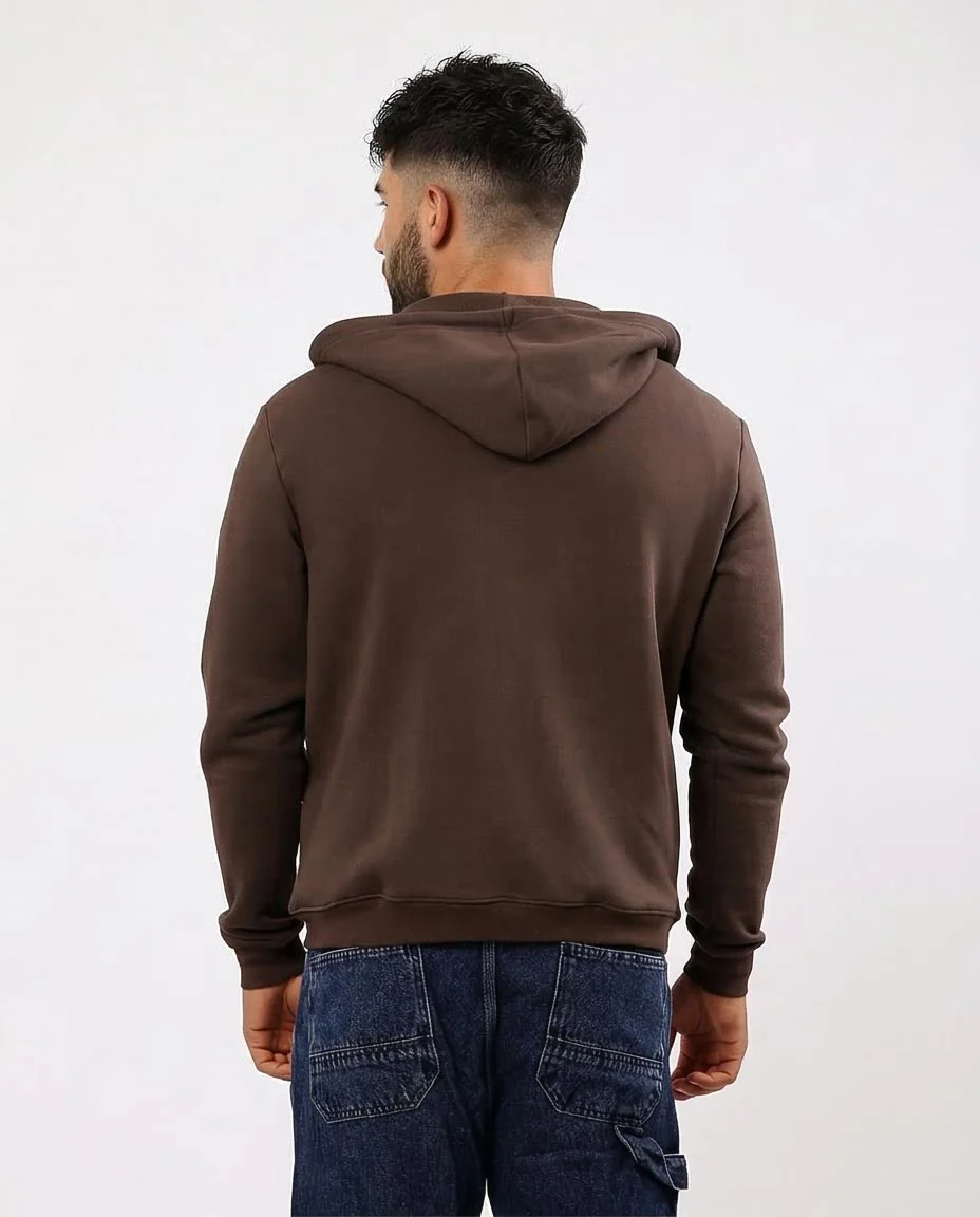Ravin Men’s Premium Zip-Up Fleece Hoodie – Deep Cocoa - O180399 - Image 2
