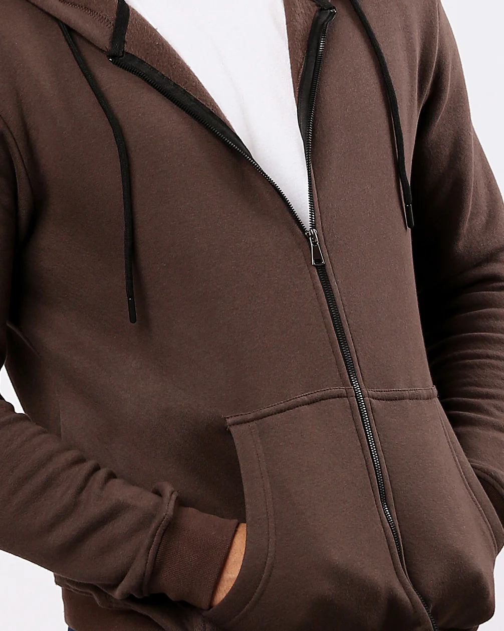 Ravin Men’s Premium Zip-Up Fleece Hoodie – Deep Cocoa - O180399 - Image 4