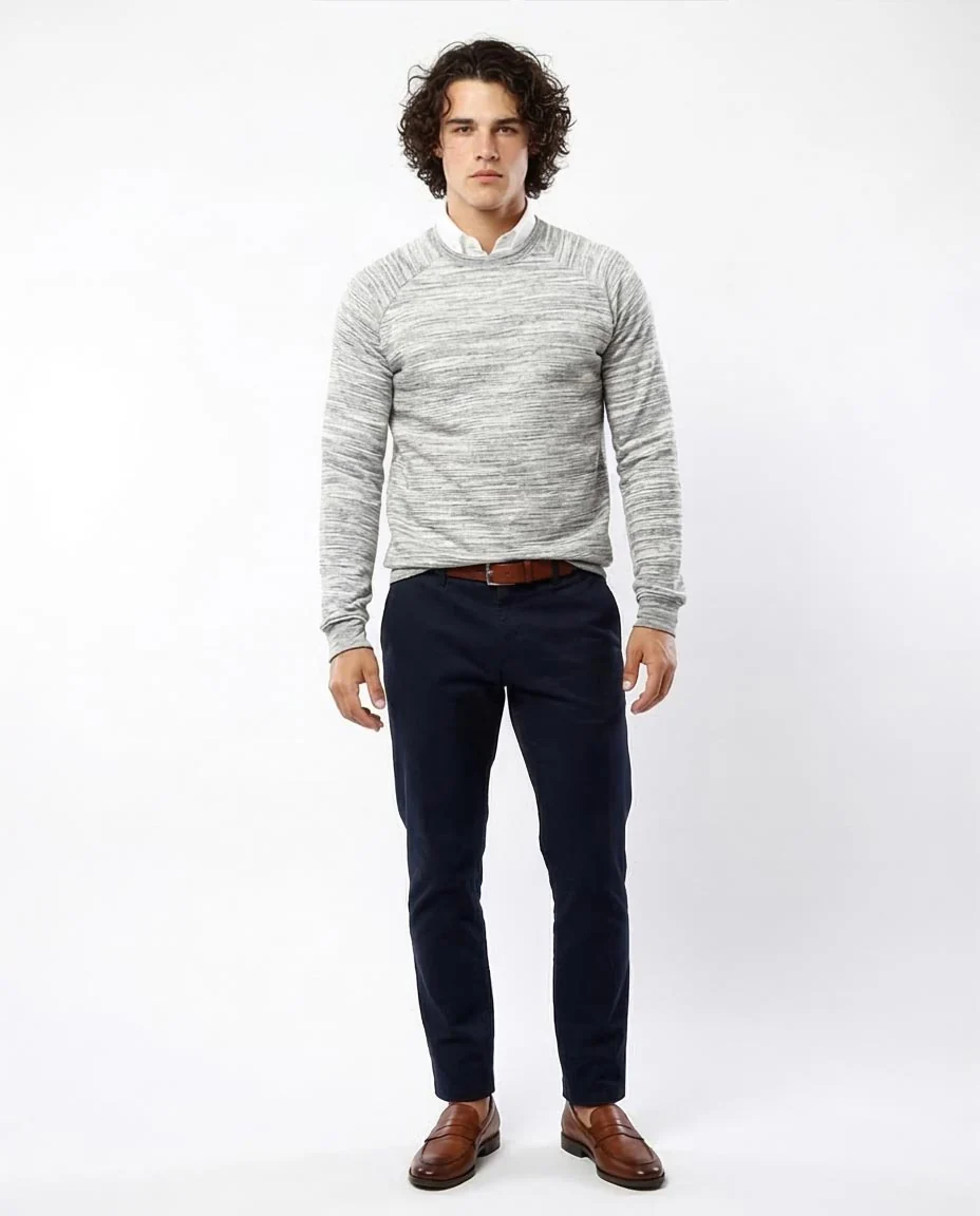 Ravin Men’s Space-Dye Raglan Crewneck Sweatshirt - Grey - o180400 - Image 3