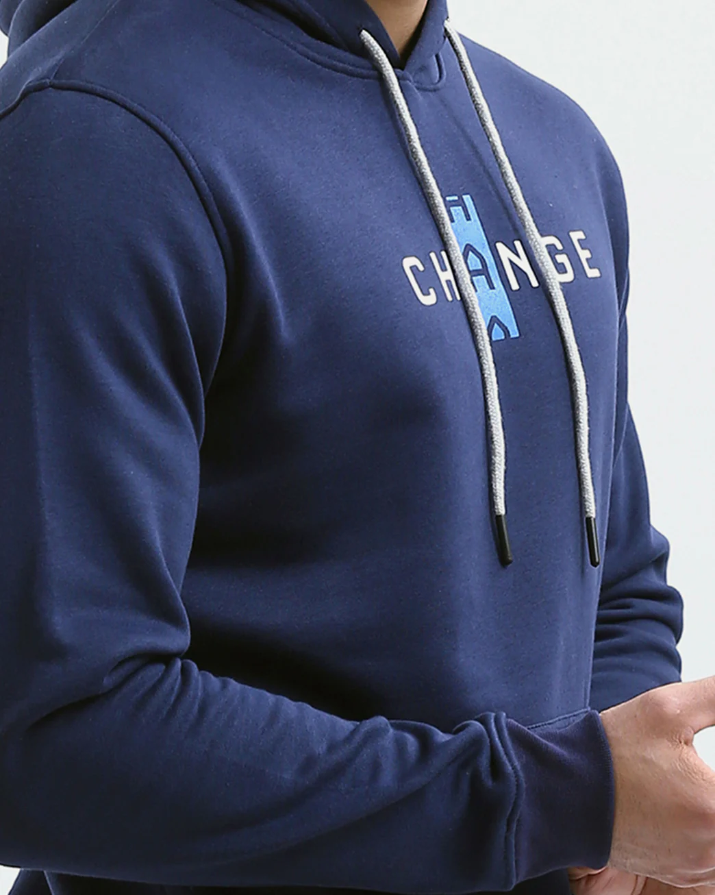 Ravin Men's "CHANGE" Graphic Hoodie – Navy Blue Cotton Blend - o180401 - Image 4