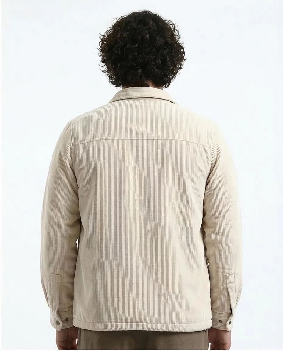 Ravin Oversized Corduroy Shacket in Cream - O180571 - Image 2