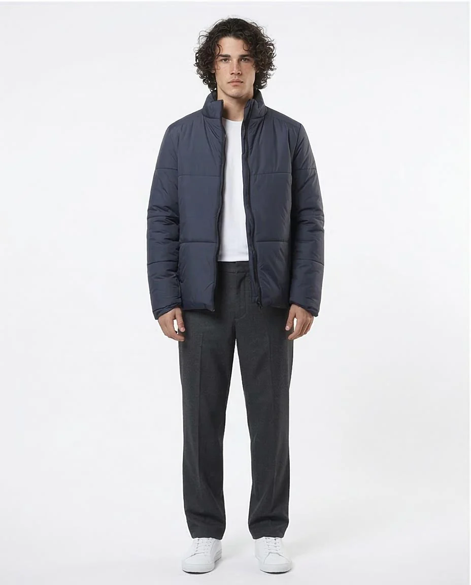 Ravin Men’s Essential Lightweight Quilted Puffer Jacket - Dark Grey - O180579 - Image 3