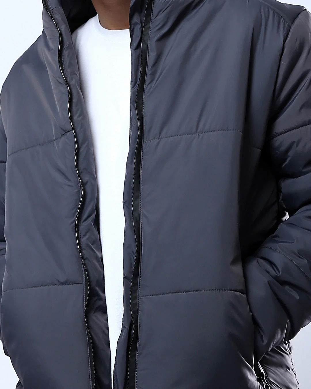 Ravin Men’s Essential Lightweight Quilted Puffer Jacket - Dark Grey - O180579 - Image 4