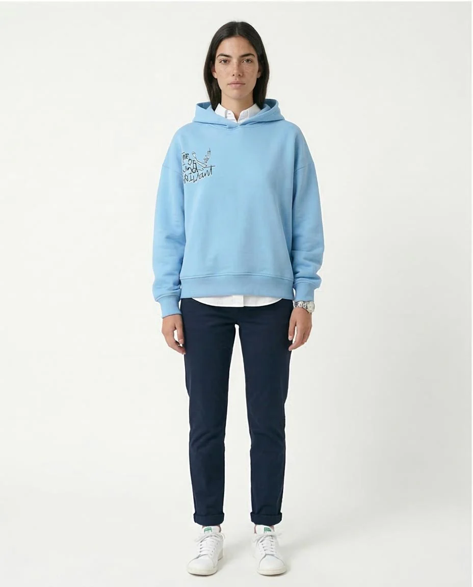 Ravin Artistic Graphic Oversized Hoodie in Sky Blue - O180770 - Image 3