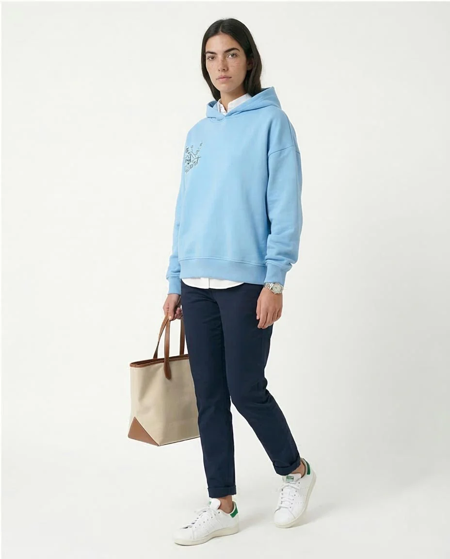 Ravin Artistic Graphic Oversized Hoodie in Sky Blue - O180770 - Image 4