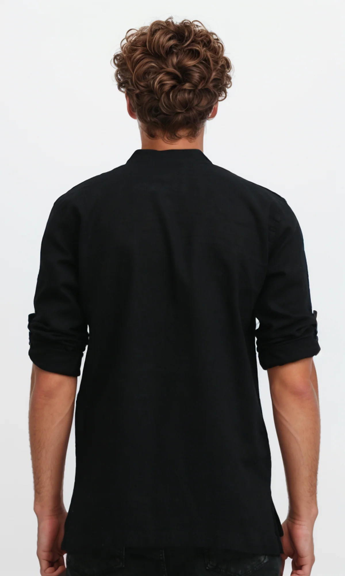 O181030 Long Sleeve Black Casual Shirt - Image 3