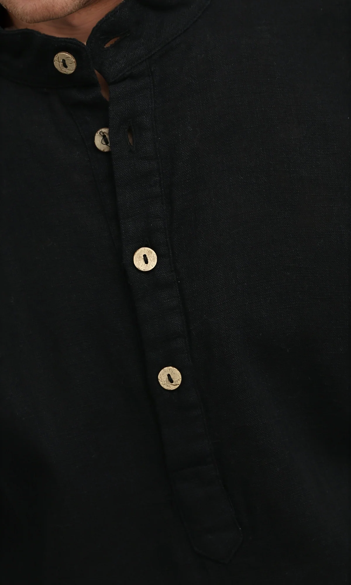 O181030 Long Sleeve Black Casual Shirt - Image 4