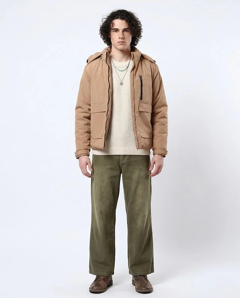 Ravin Men’s Padded Utility Hooded Jacket – Camel - O181759 - Image 3