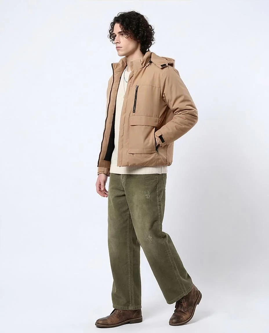 Ravin Men’s Padded Utility Hooded Jacket – Camel - O181759 - Image 5