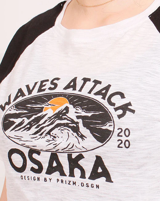Ravin | Women’s Osaka "Waves Attack" Raglan Graphic Tee - White - O189283 - Image 4