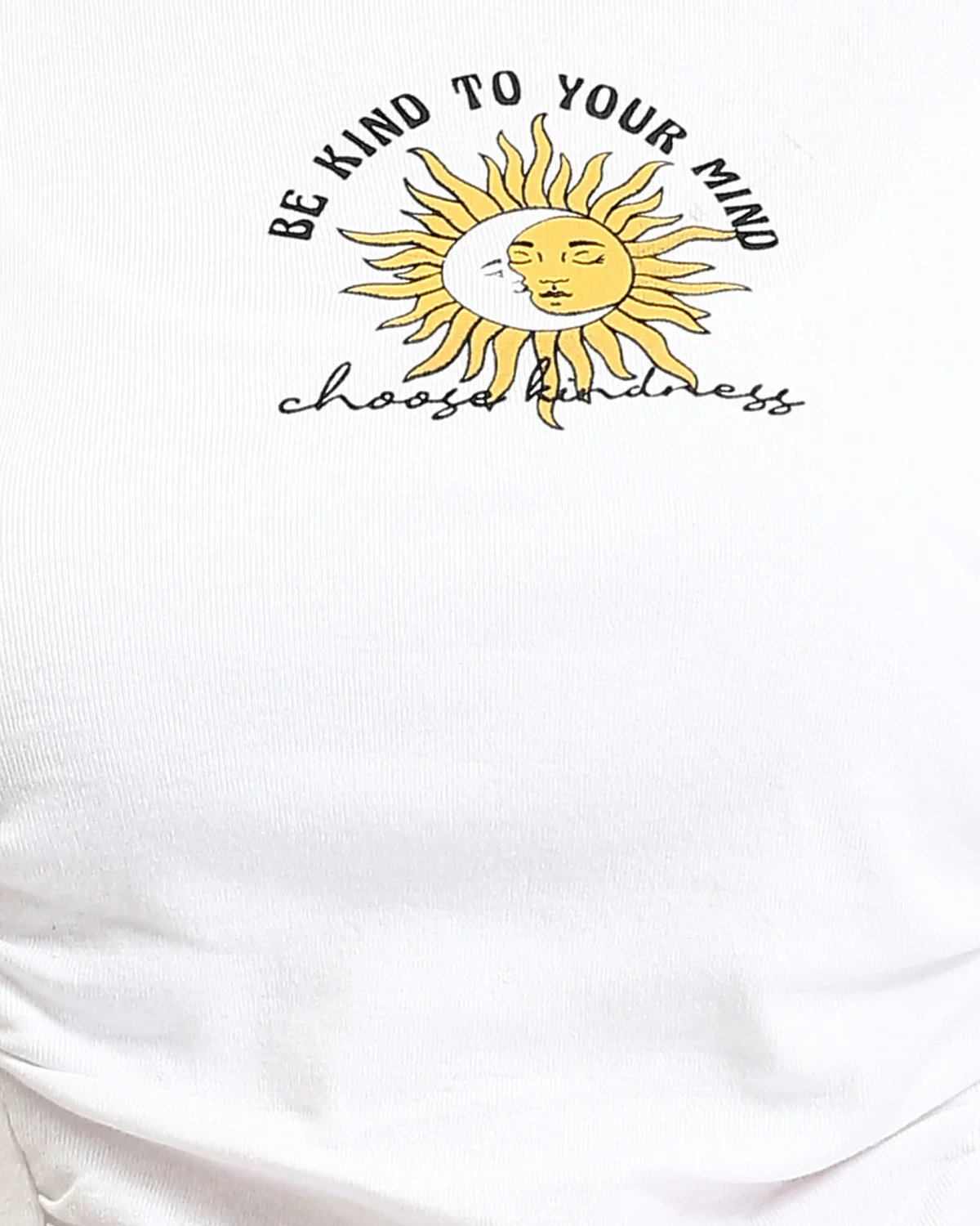 Ravin Women’s Sun & Moon Graphic Ruched Hem Crop Top - White - O189405 - Image 4