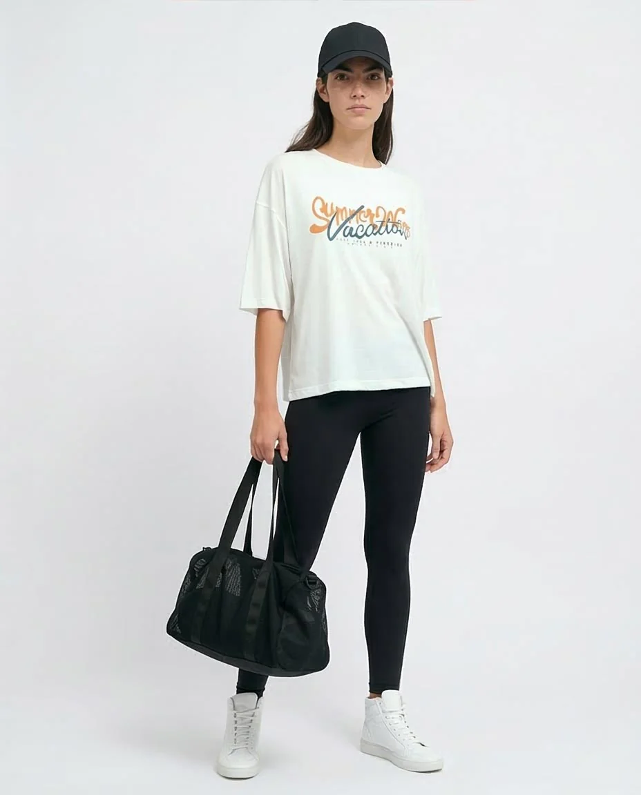Ravin Oversized "Summer Waves" Graphic T-Shirt - White - O191883 - Image 5