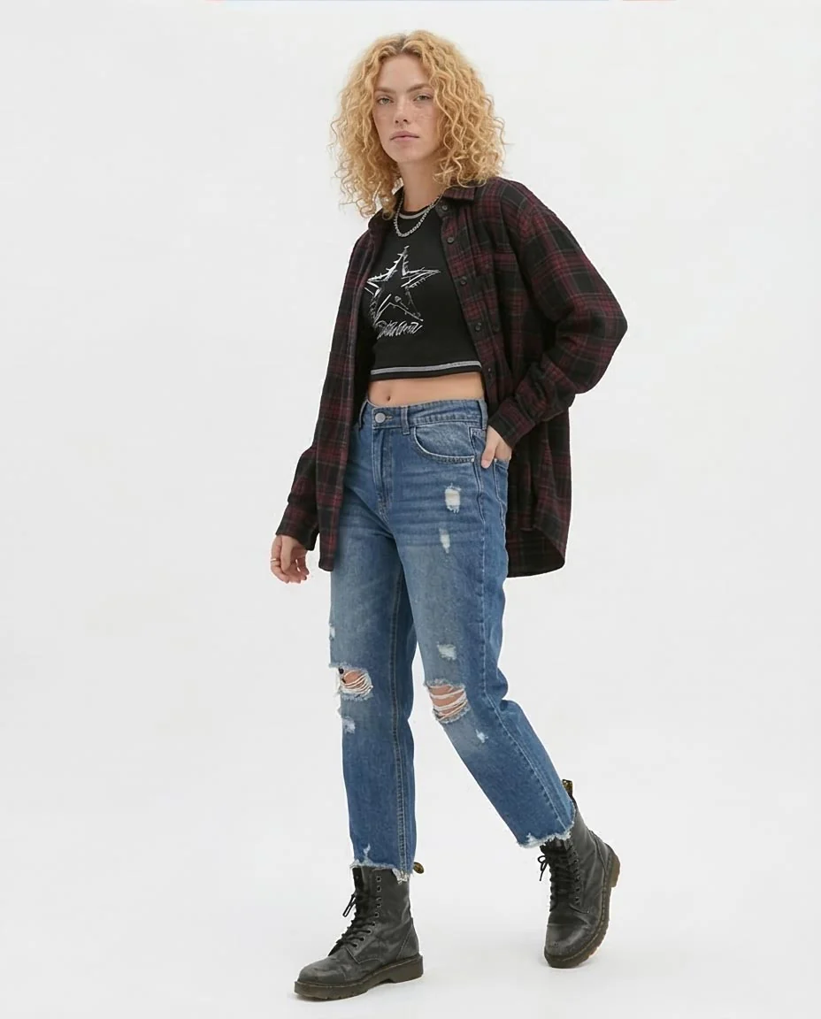 Ravin Distressed Star Cropped Tee - Get Your Edge On - Black - o192025 - Image 5