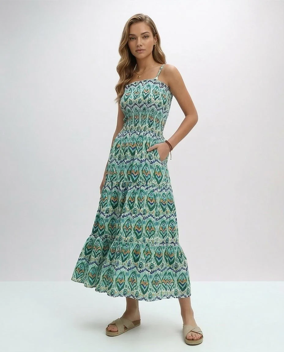 Ravin Modern Boho Smocked Tiered Maxi Dress - O192255 - Image 4