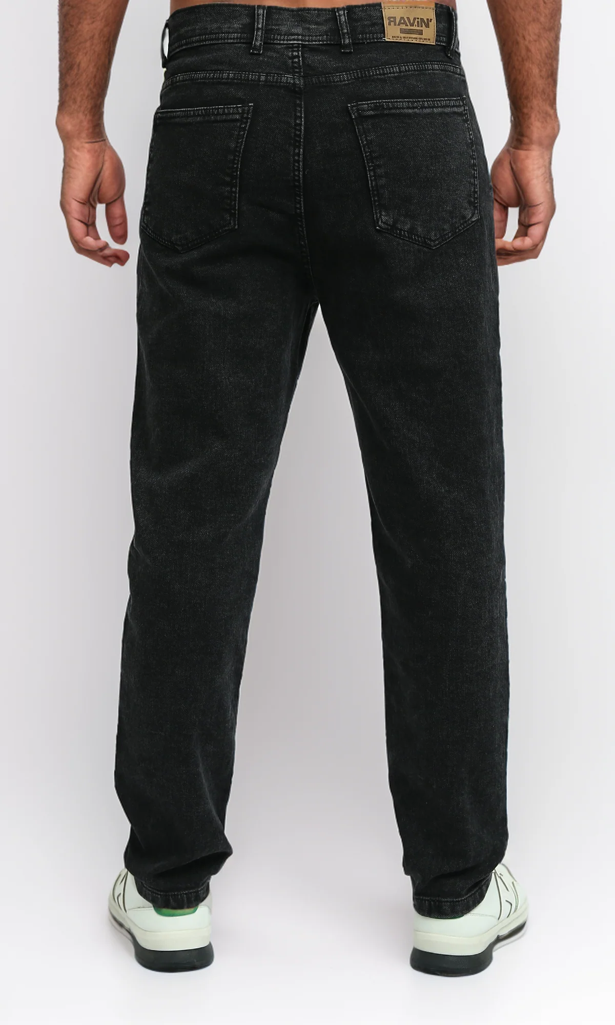 Premium Black Slim Fit Jeans - 100% Cotton Men's Denim - RAVIN - Image 3