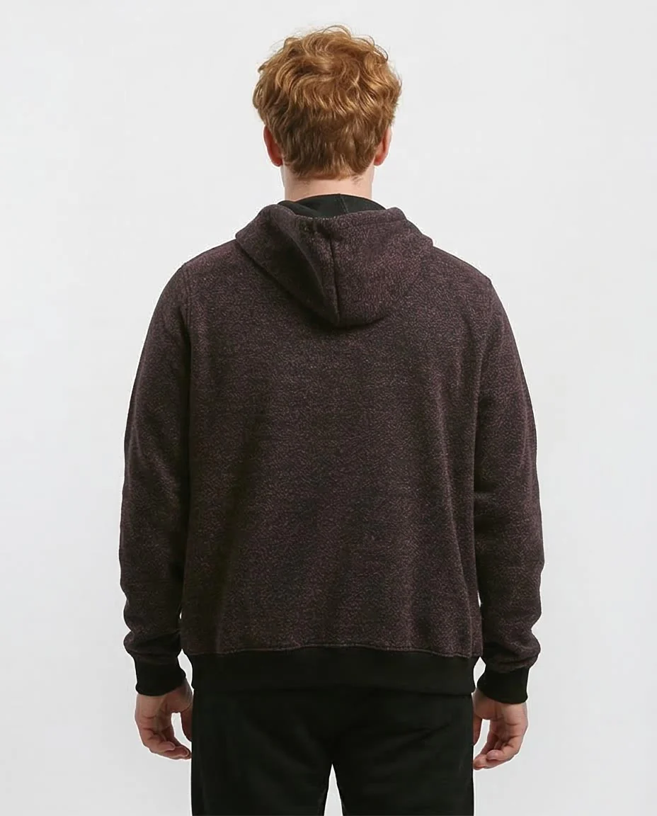 Ravin Men's Marled Zip-Up Hoodie – Burgundy & Black - o193406 - Image 2