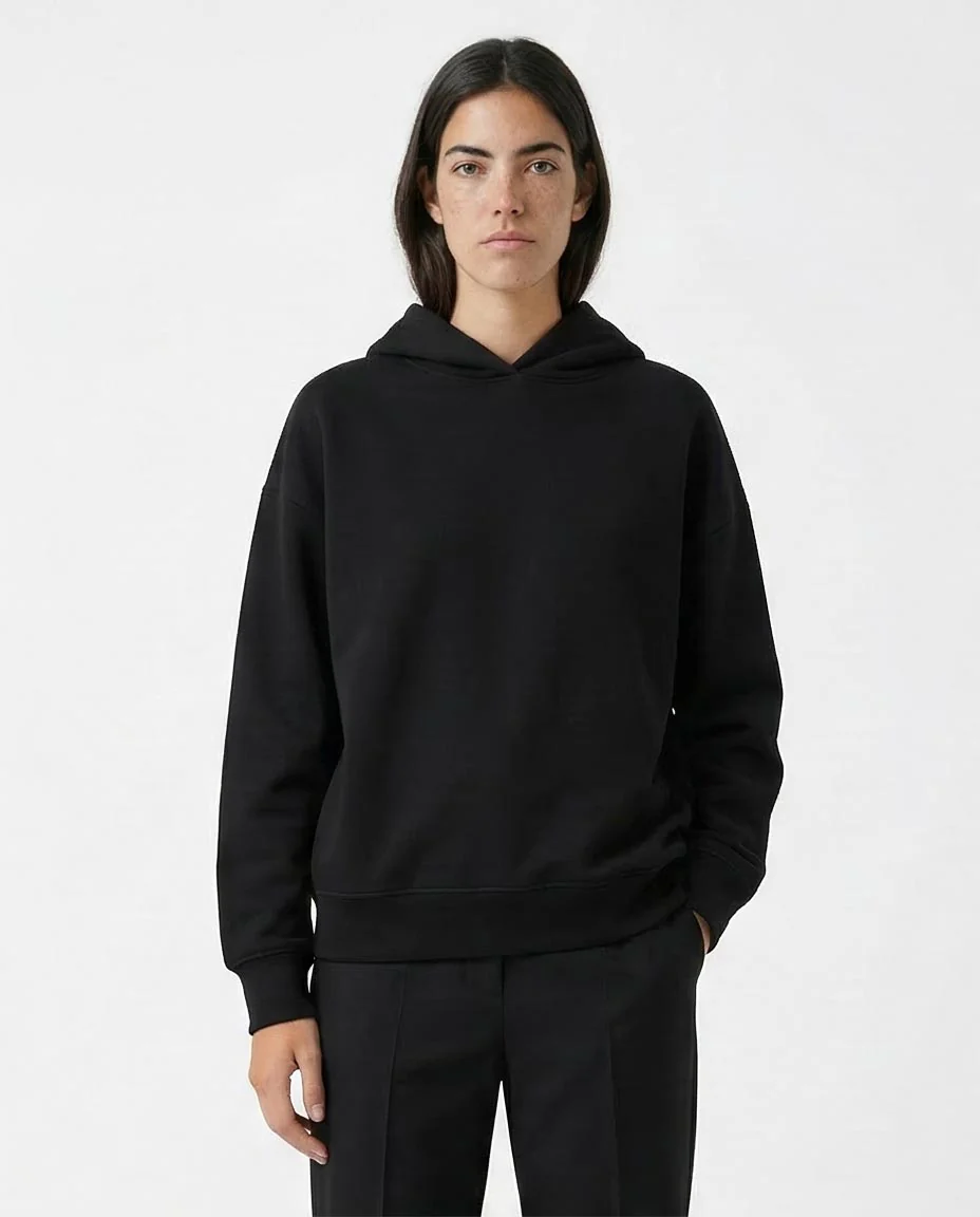 Ravin Women's Heavyweight Fleece Boxy Hoodie – Midnight Black - o193457