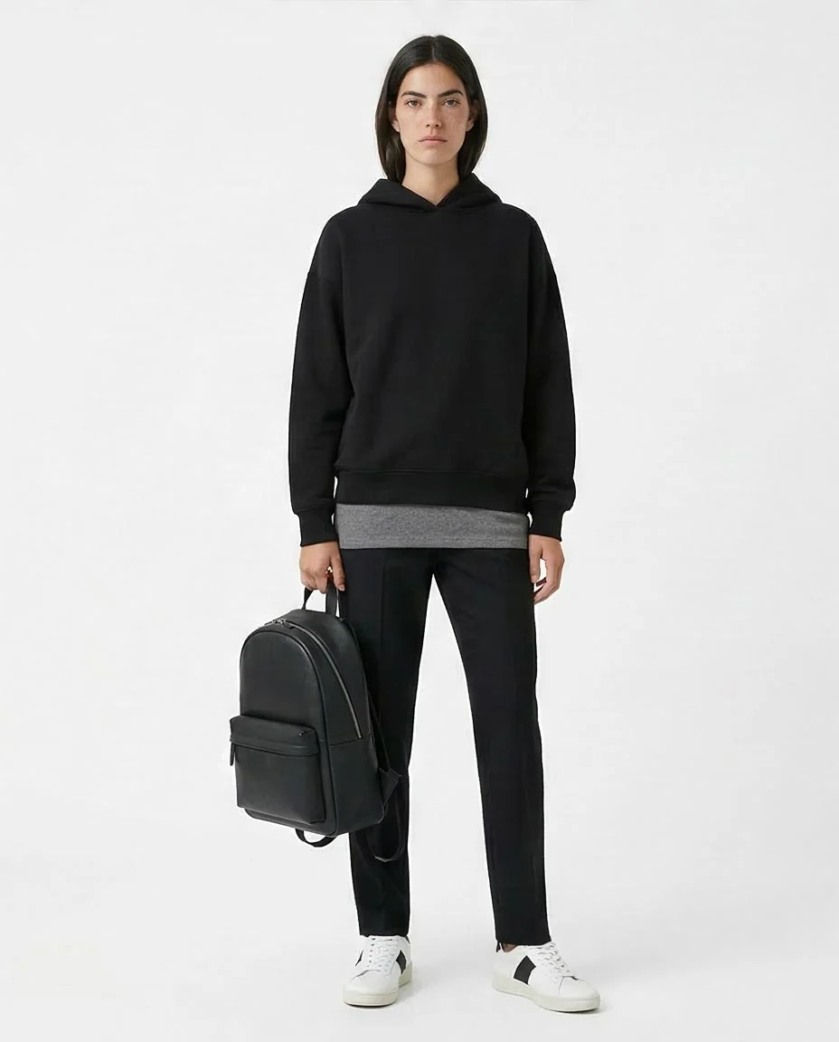 Ravin Women's Heavyweight Fleece Boxy Hoodie – Midnight Black - o193457 - Image 3