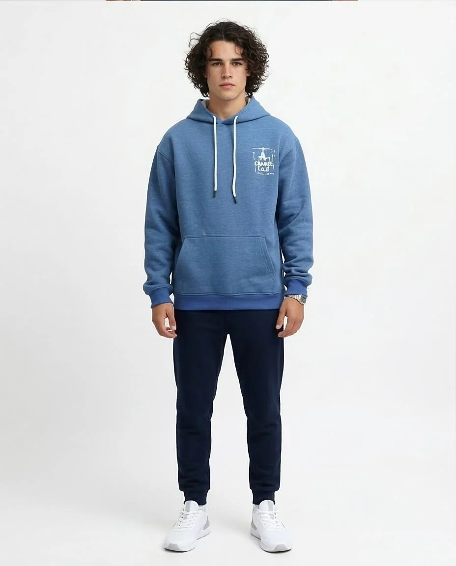 Ravin Men’s Mélange Hoodie – "A Change For" Graphic - o197301 - Image 3