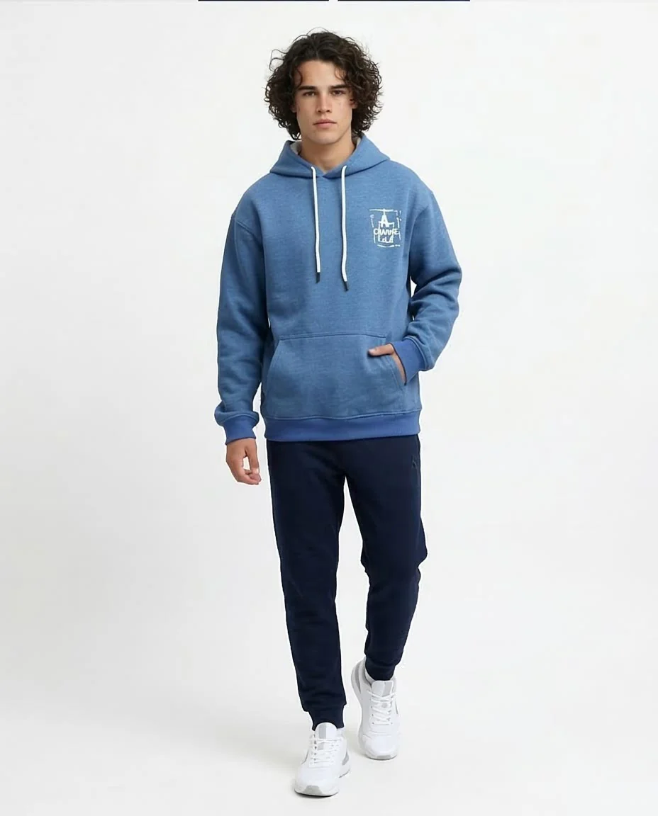 Ravin Men’s Mélange Hoodie – "A Change For" Graphic - o197301 - Image 5