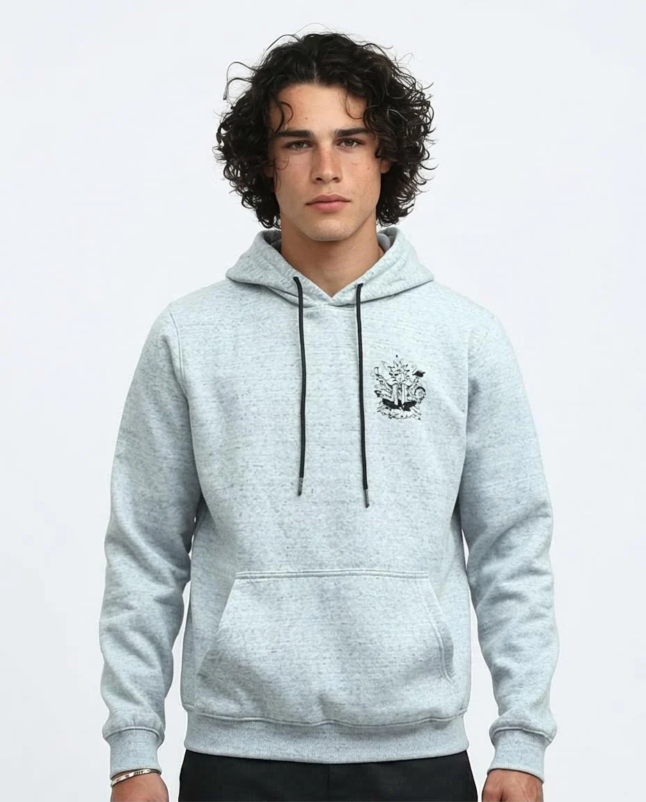 Ravin x Rick and Morty "Happiness Owl" Heather Grey Graphic Hoodie - o197333