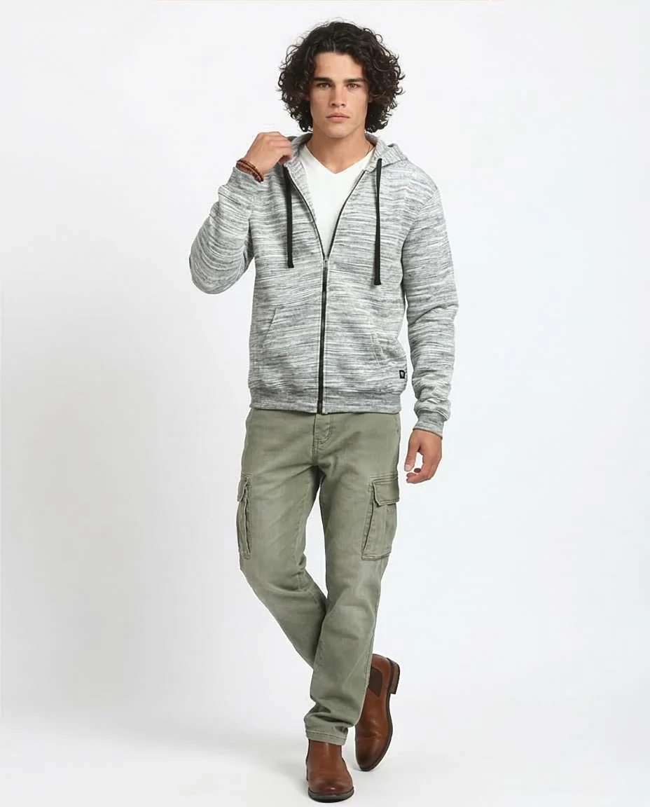 Ravin Men’s Space-Dye Zip-Up Hoodie – Heather Grey - o197337 - Image 5