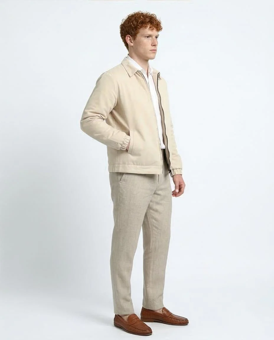 Ravin Men’s Sand Harrington Worker Jacket - Beige - O197477 - Image 3