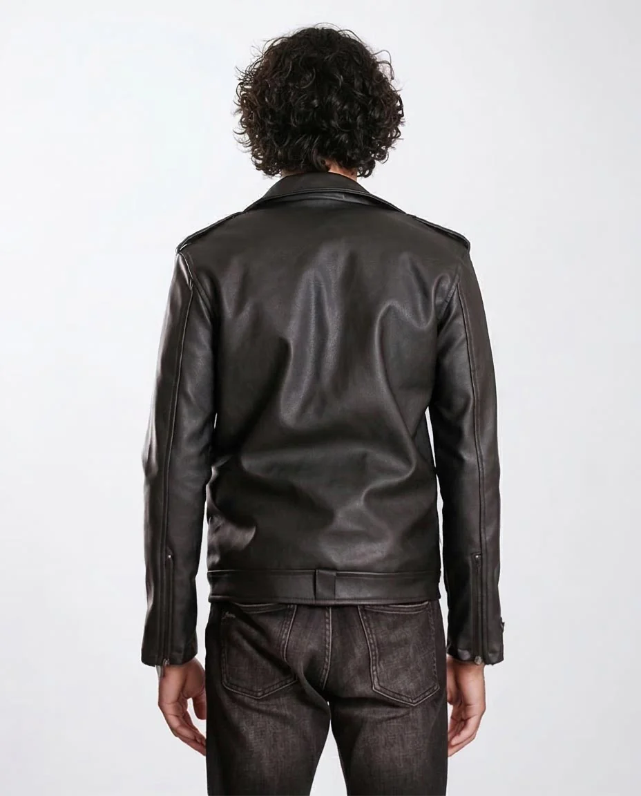 Ravin Men's Asymmetrical Faux-Leather Biker Jacket - Black - O197487 - Image 2