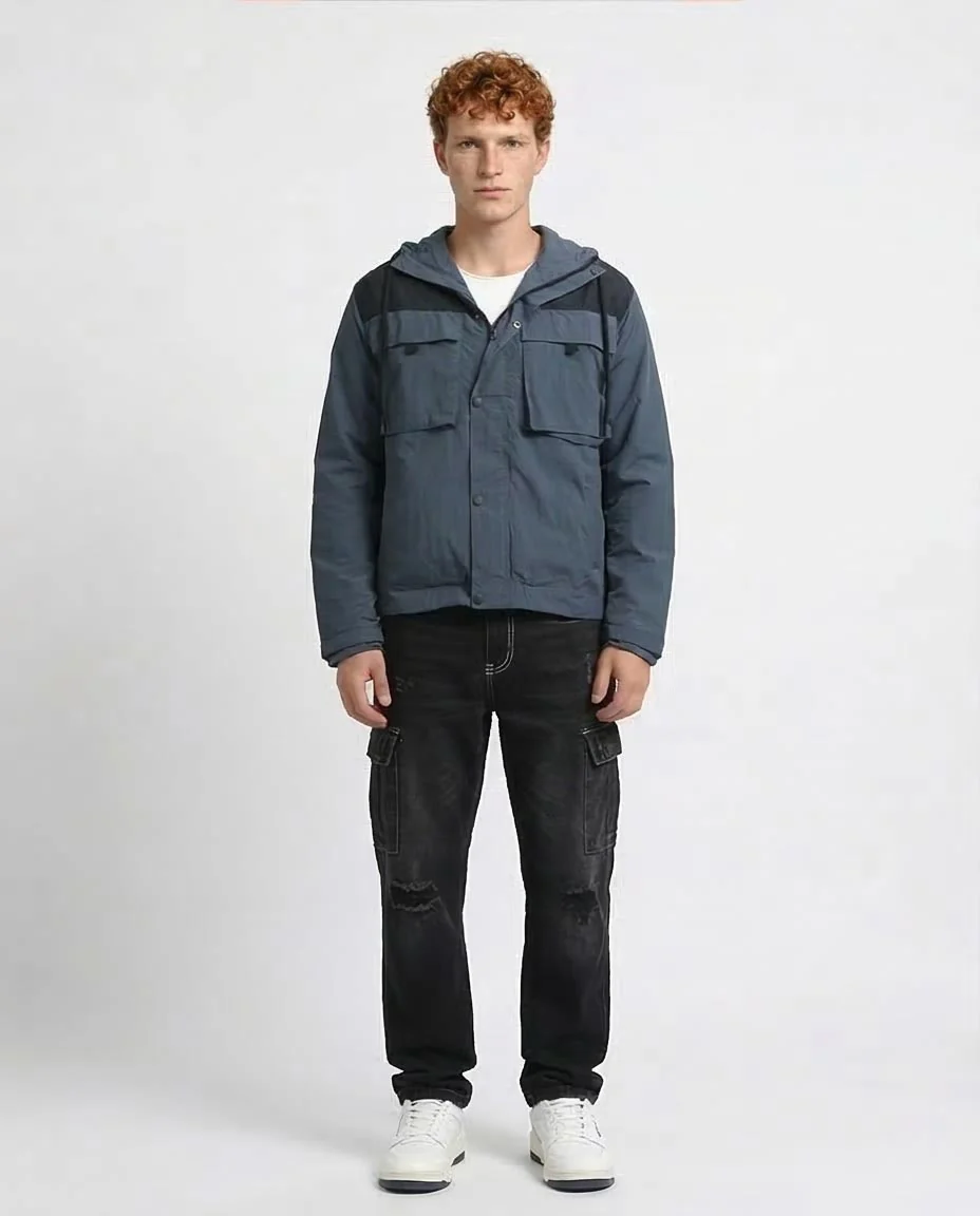 Ravin Men’s Hooded Utility Jacket – Color-Block - Dark Grey - O197498 - Image 3