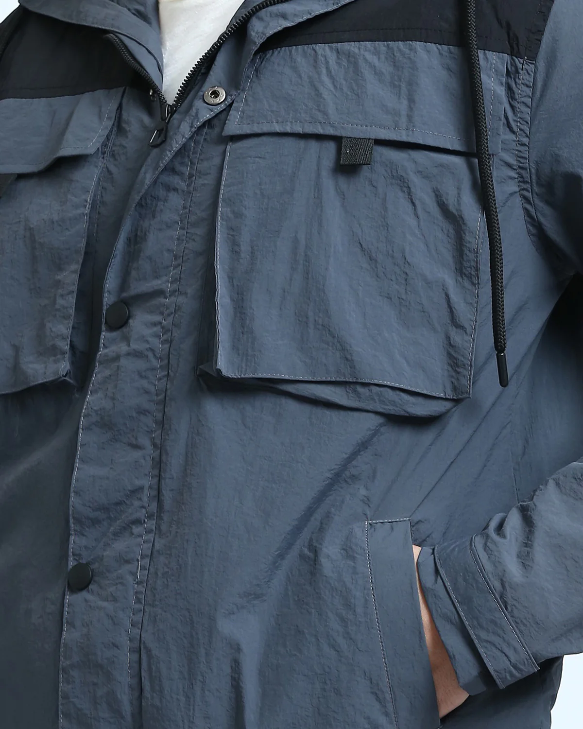 Ravin Men’s Hooded Utility Jacket – Color-Block - Dark Grey - O197498 - Image 4