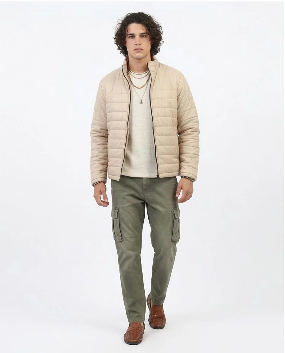Ravin Men's Lightweight Quilted Puffer Jacket - Beige - O197503 - Image 3