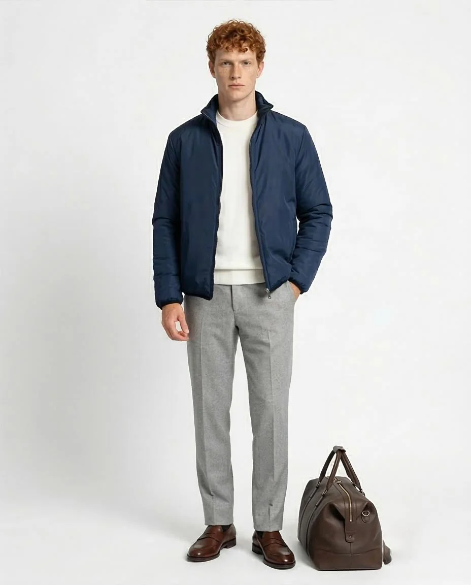 Ravin Men's Reversible Quilted Puffer Jacket - Navy - O197507 - Image 3