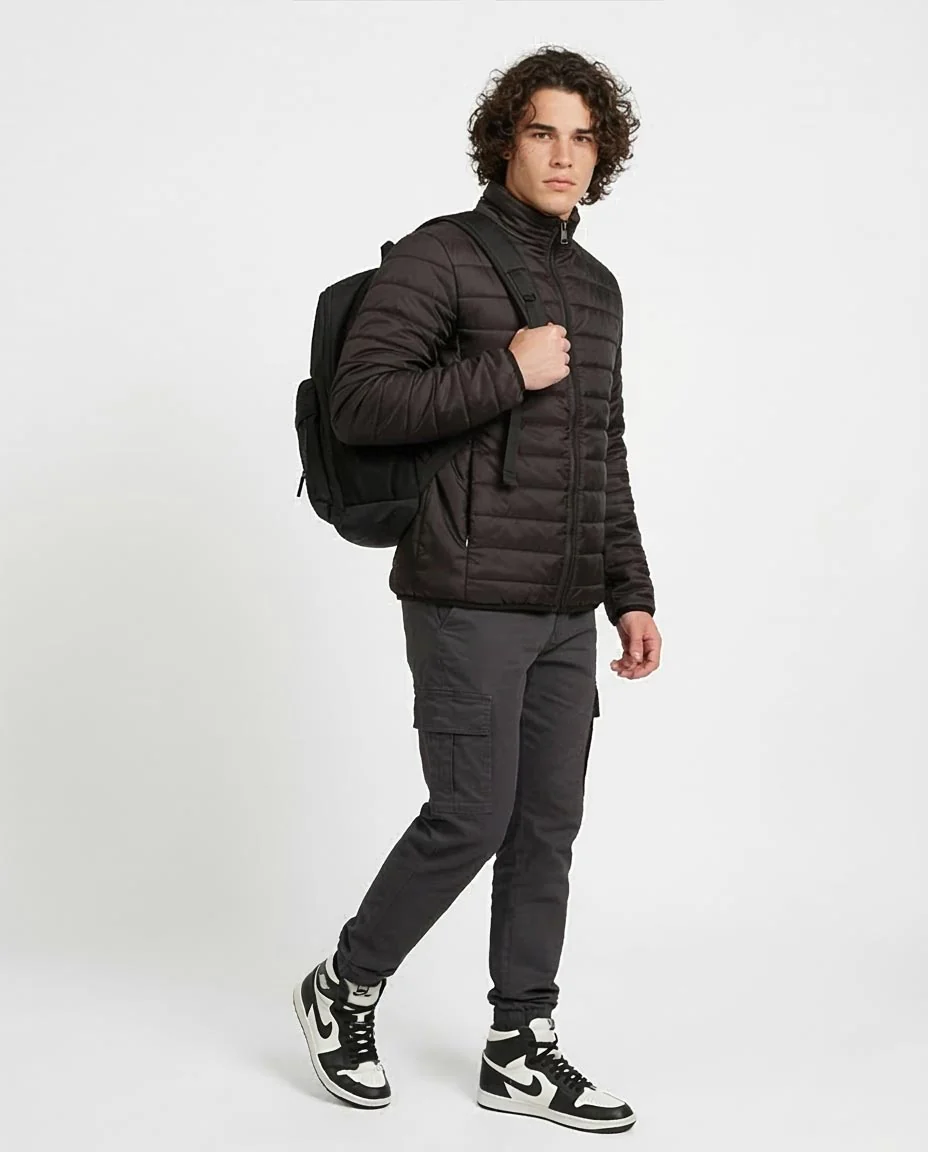 Ravin Men's Reversible Quilted Puffer Jacket - Dark Brown & Taupe - O197508 - Image 5
